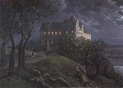 Oehme, Ernst Ferdinand Burg Scharfenberg by Night oil
